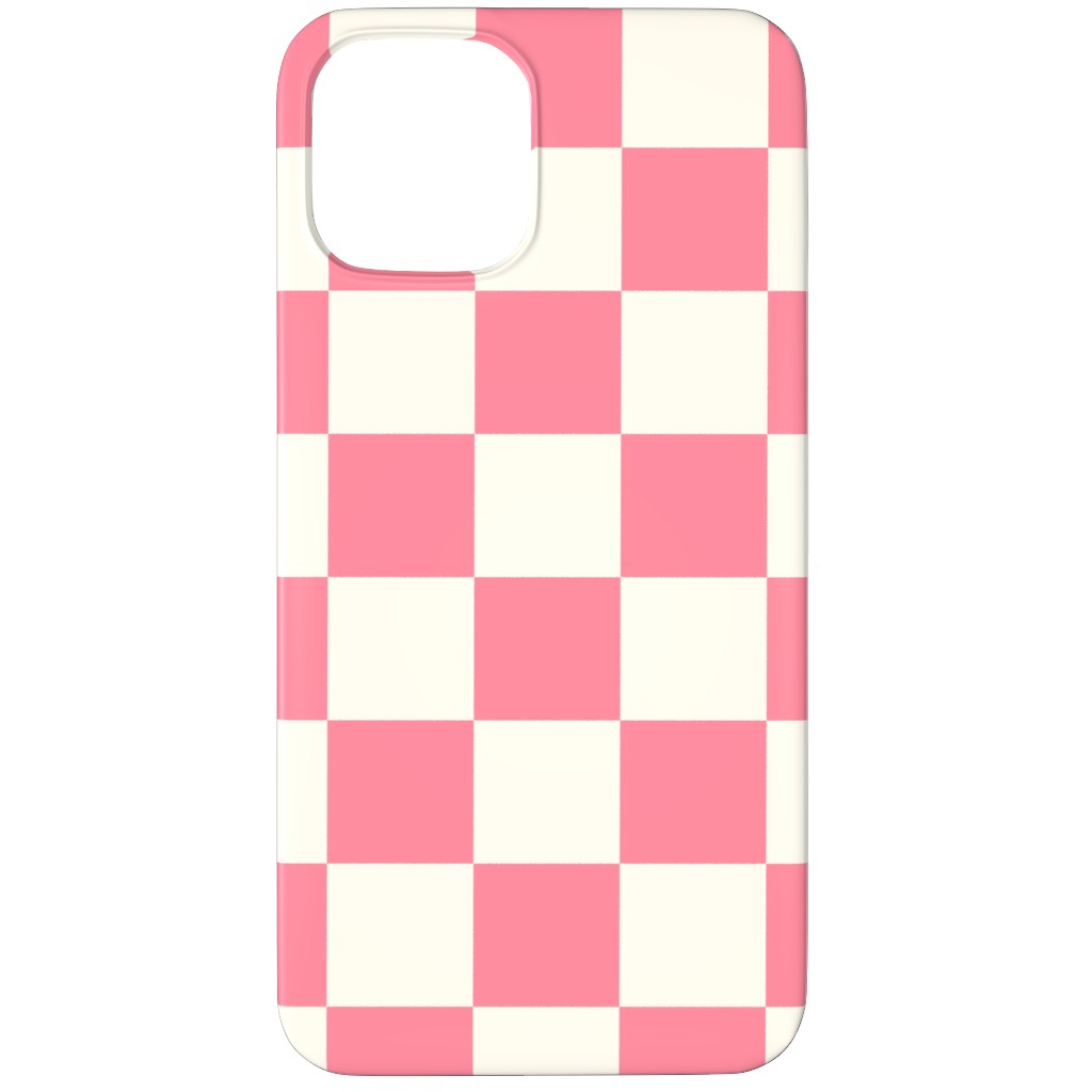 Checkered Pattern - Pink Phone Case, Slim Case, Matte, iPhone 11 Pro, Pink, Bright Pink