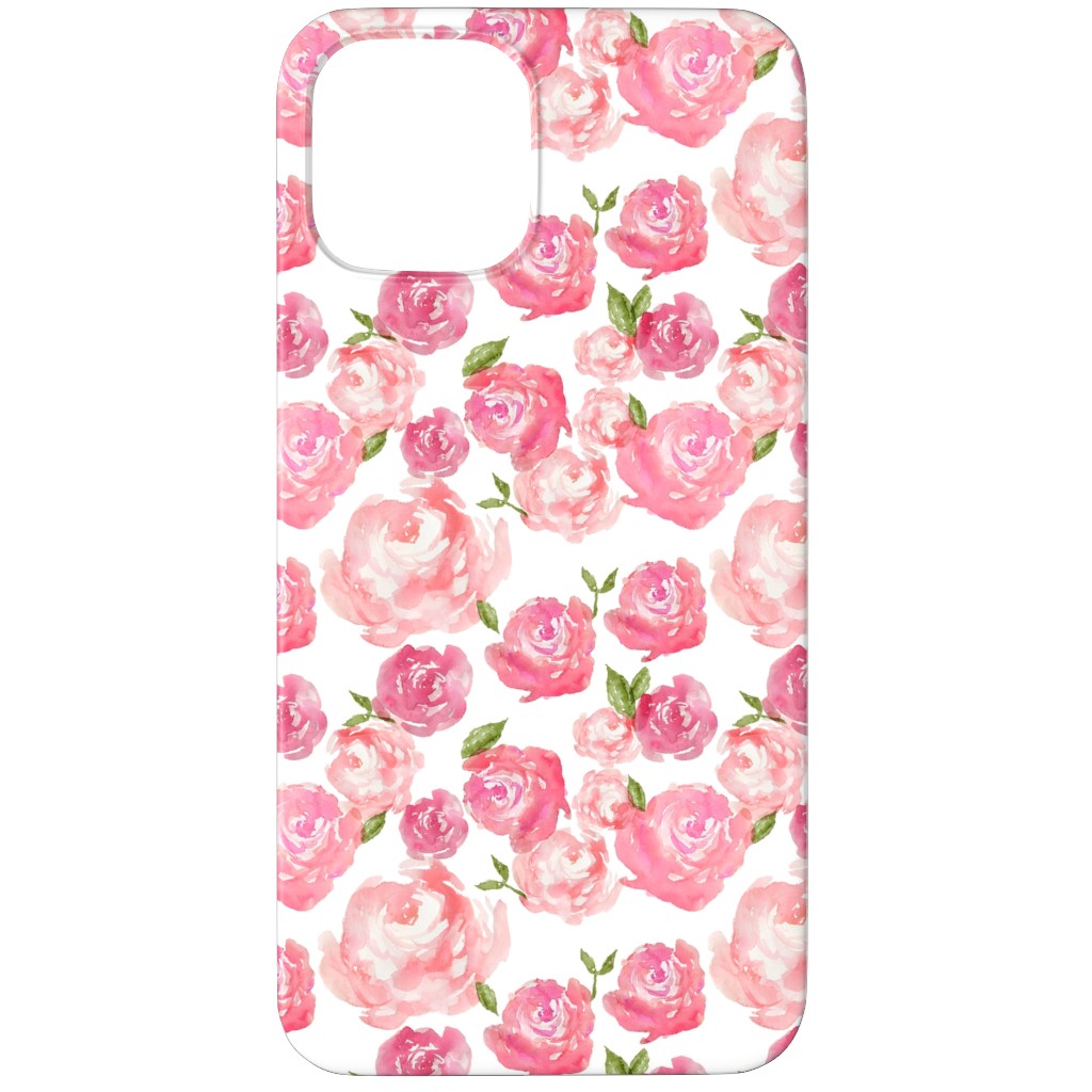 Watercolor Floral - Pink Phone Case, Slim Case, Matte, iPhone 11 Pro, Pink, Bright Pink
