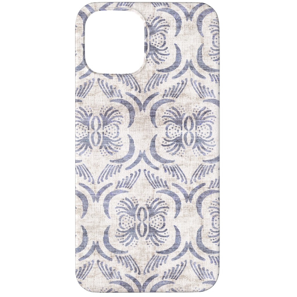 French Linen Geo Floral Phone Case, Slim Case, Matte, iPhone 11 Pro, Gray, Gray