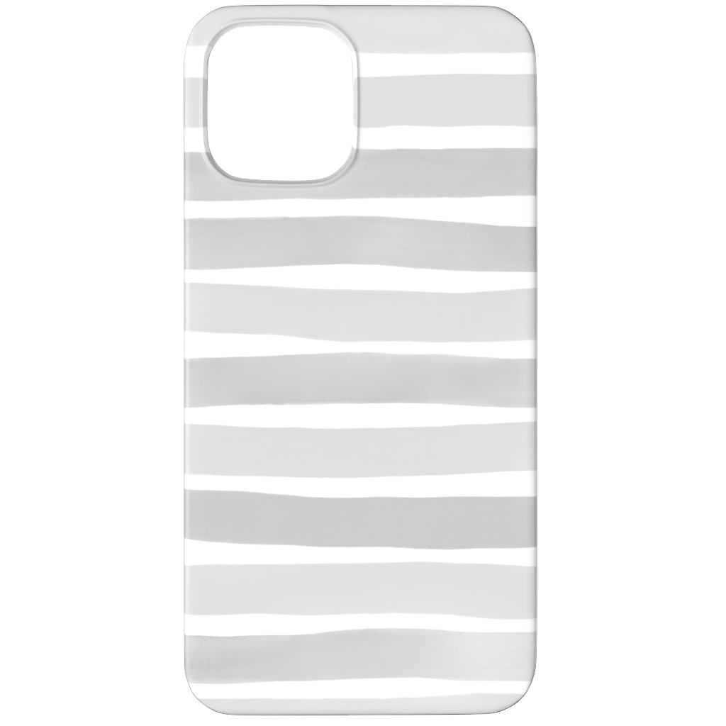 Imperfect Watercolor Stripes Phone Case, Slim Case, Matte, iPhone 11 Pro, Gray