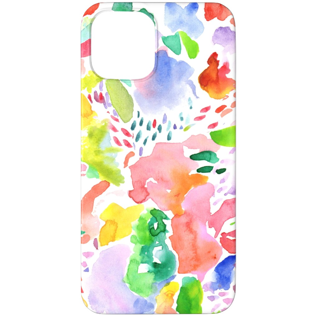Happy Abstract Watercolor Phone Case, Slim Case, Matte, iPhone 11 Pro, Multicolor, Bright Coral