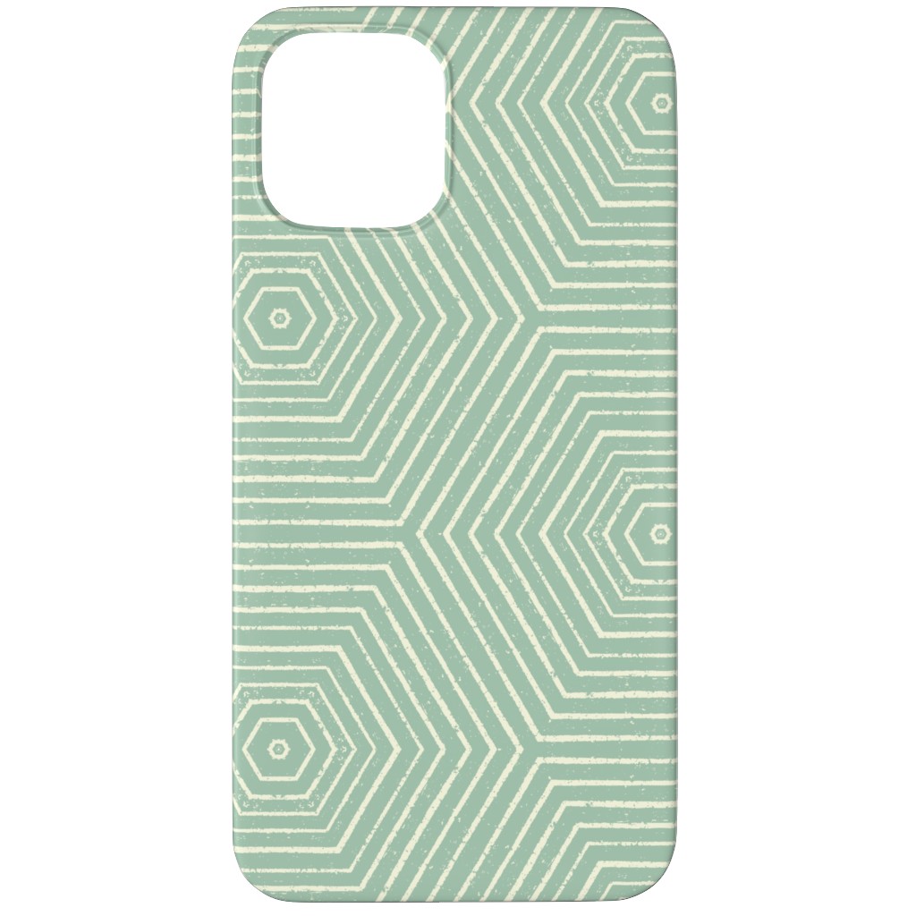 Concentric Hexagons Phone Case, Slim Case, Matte, iPhone 11 Pro, Green