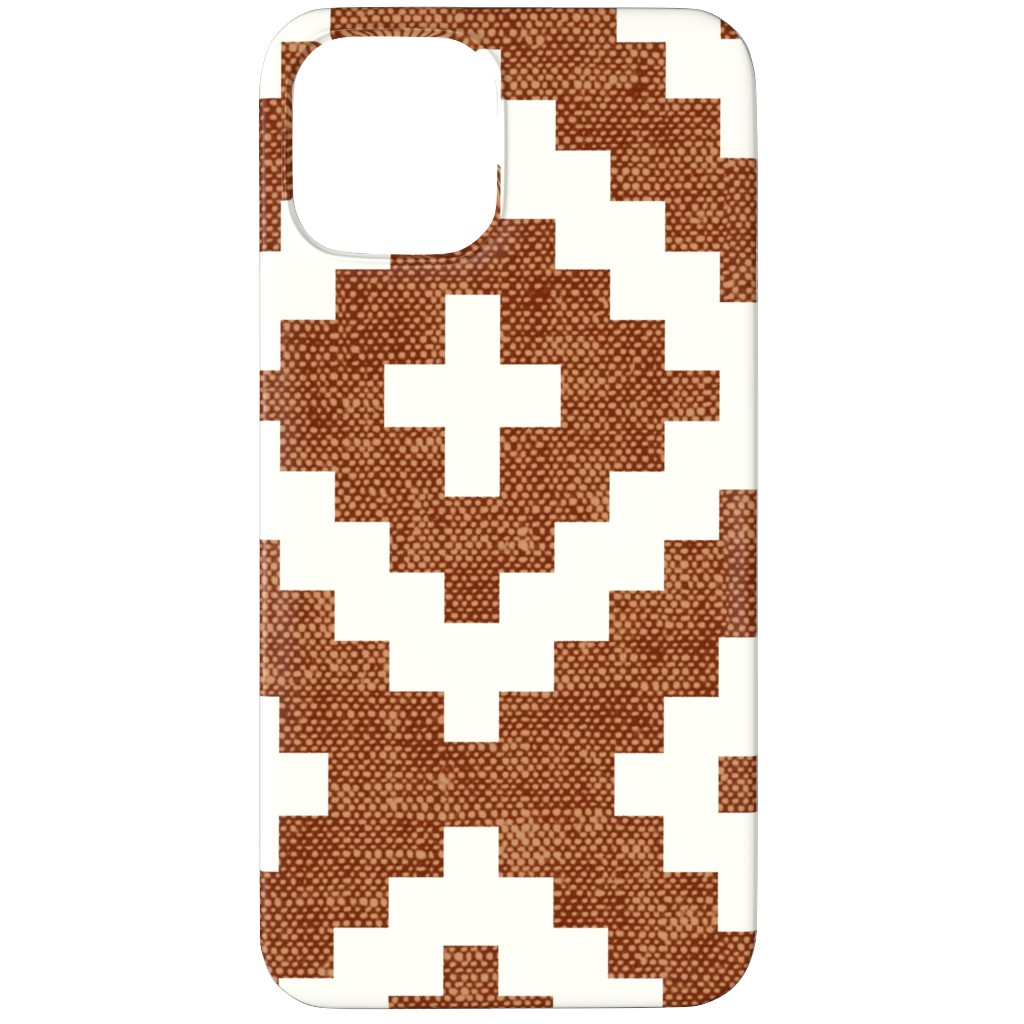 Geometric Woven Aztec - Ginger Phone Case, Slim Case, Matte, iPhone 11 Pro, Brown