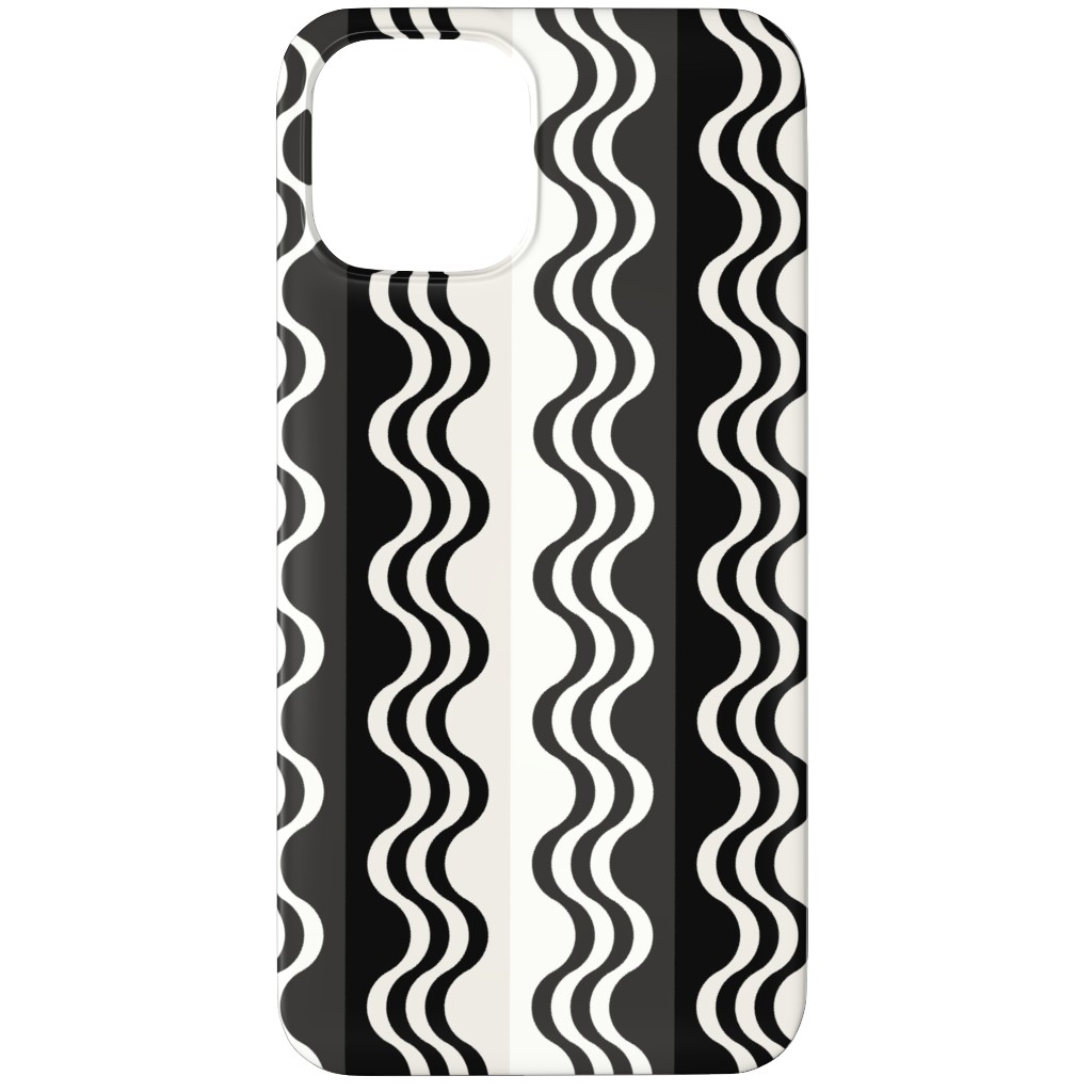 Sea Shell Waves - Grey Phone Case, Slim Case, Matte, iPhone 11 Pro, Black, Black