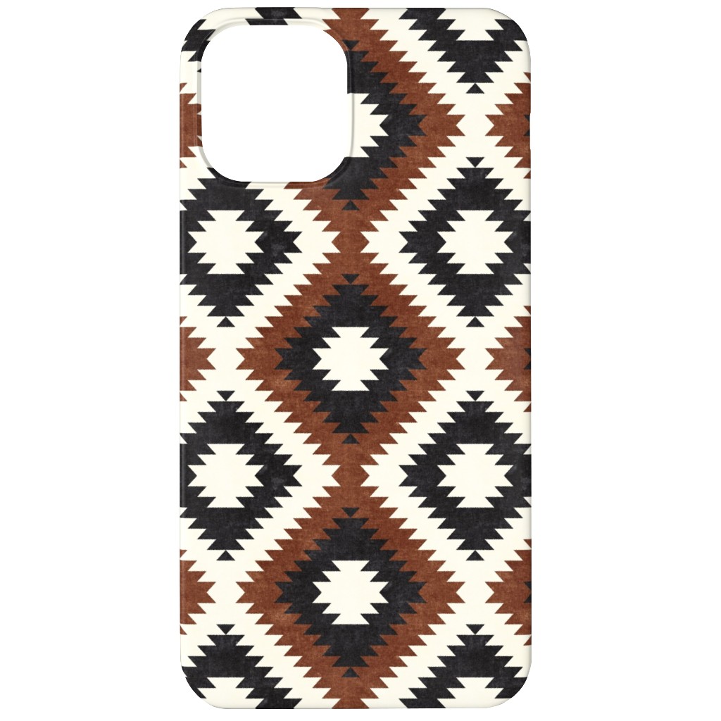 Aztec - Neutrals Phone Case, Silicone Liner Case, Matte, iPhone 11, Brown