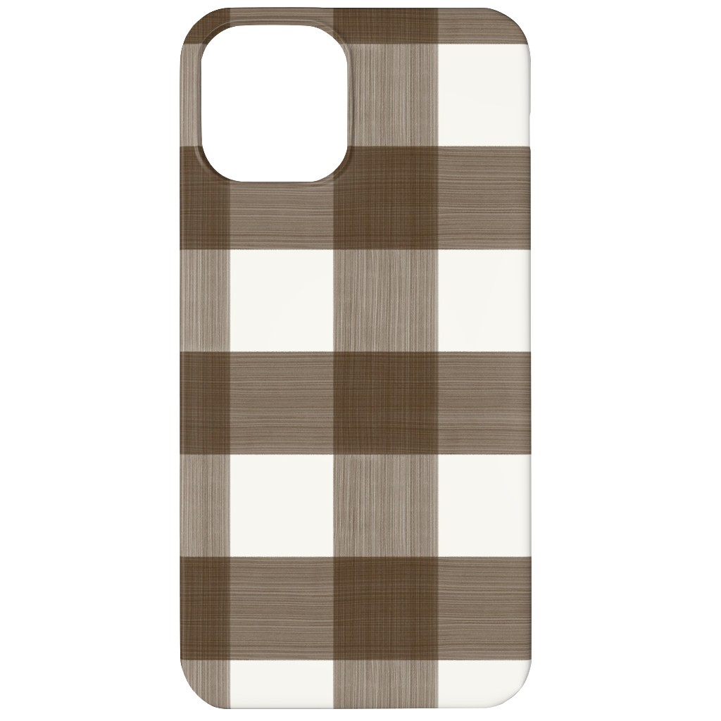 Cross Hatch Plaid Phone Case, Silicone Liner Case, Matte, iPhone 11, Brown
