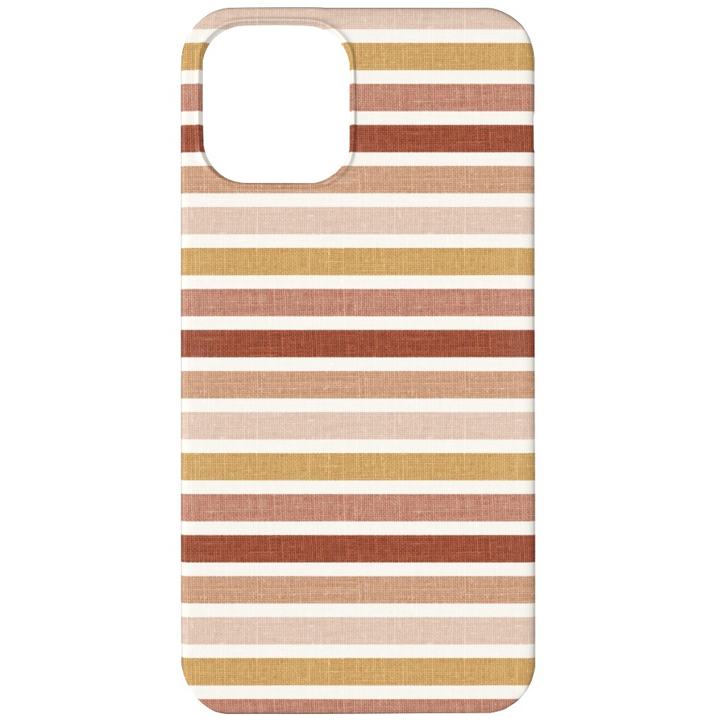 Retro Stripes - Pink on Faux Linen Phone Case, Silicone Liner Case, Matte, iPhone 11, Pink, Bright Pink