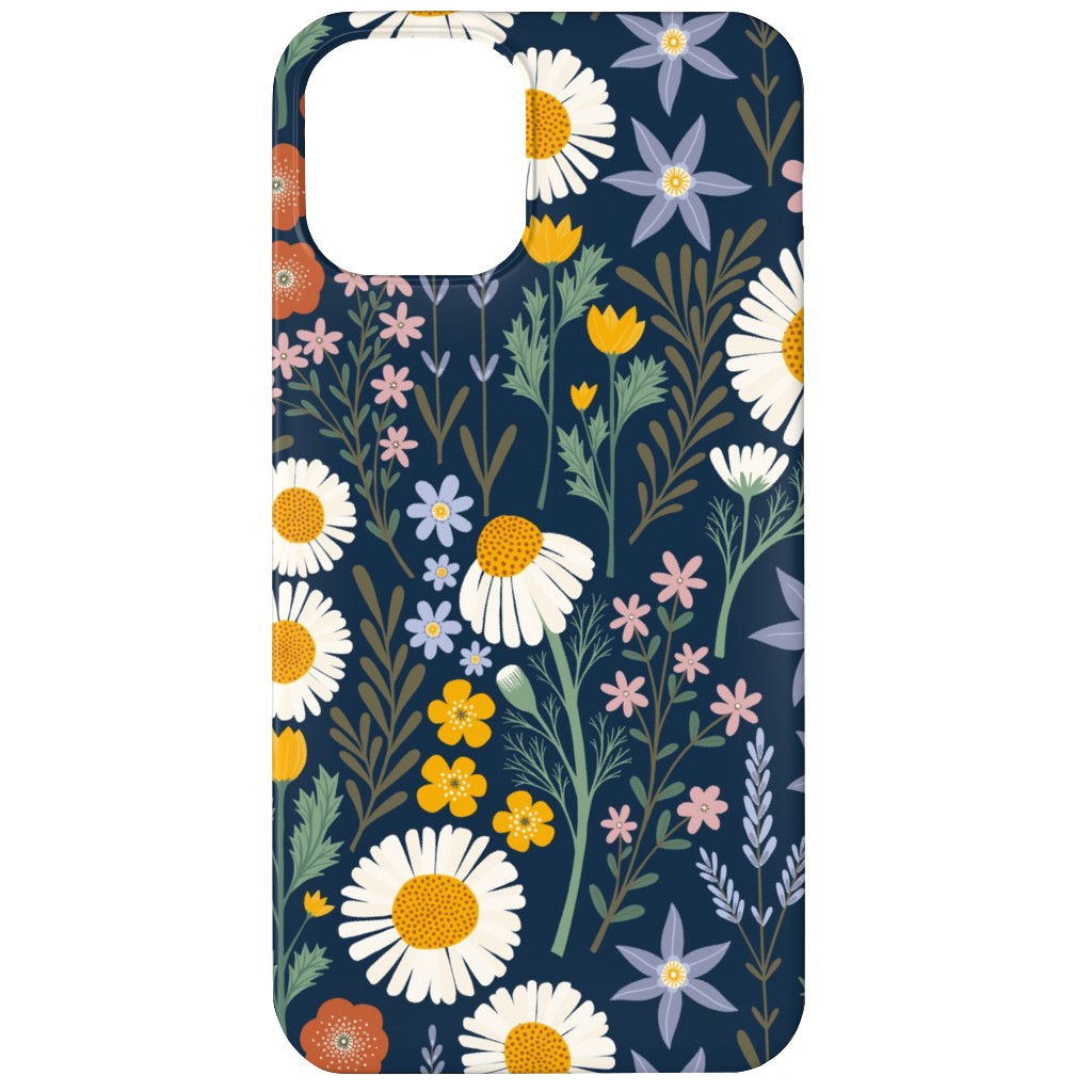 British Spring Meadow - Navy Phone Case, Silicone Liner Case, Matte, iPhone 11, Multicolor