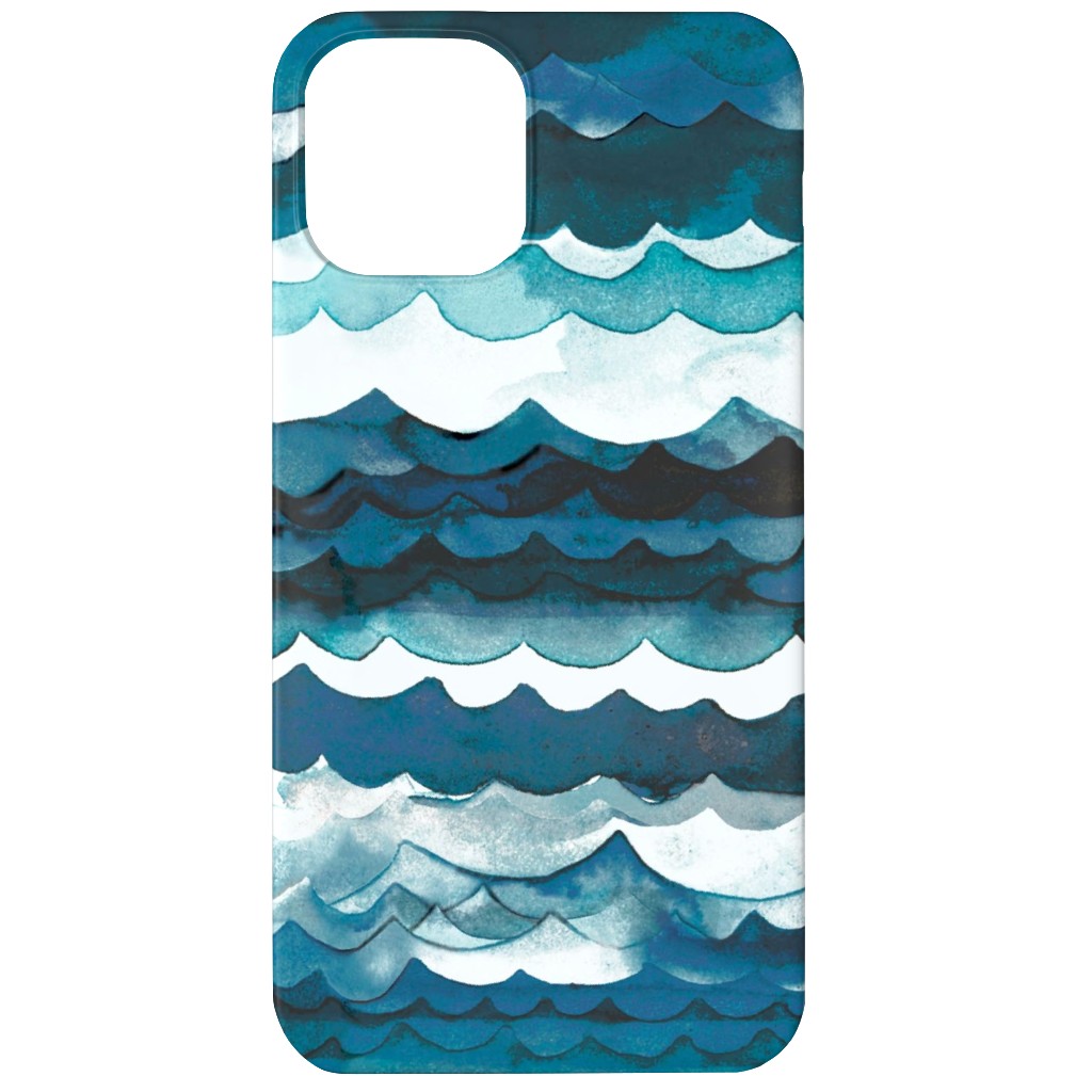 Sea Waves - Aqua Phone Case, Silicone Liner Case, Matte, iPhone 11, Blue, True Blue