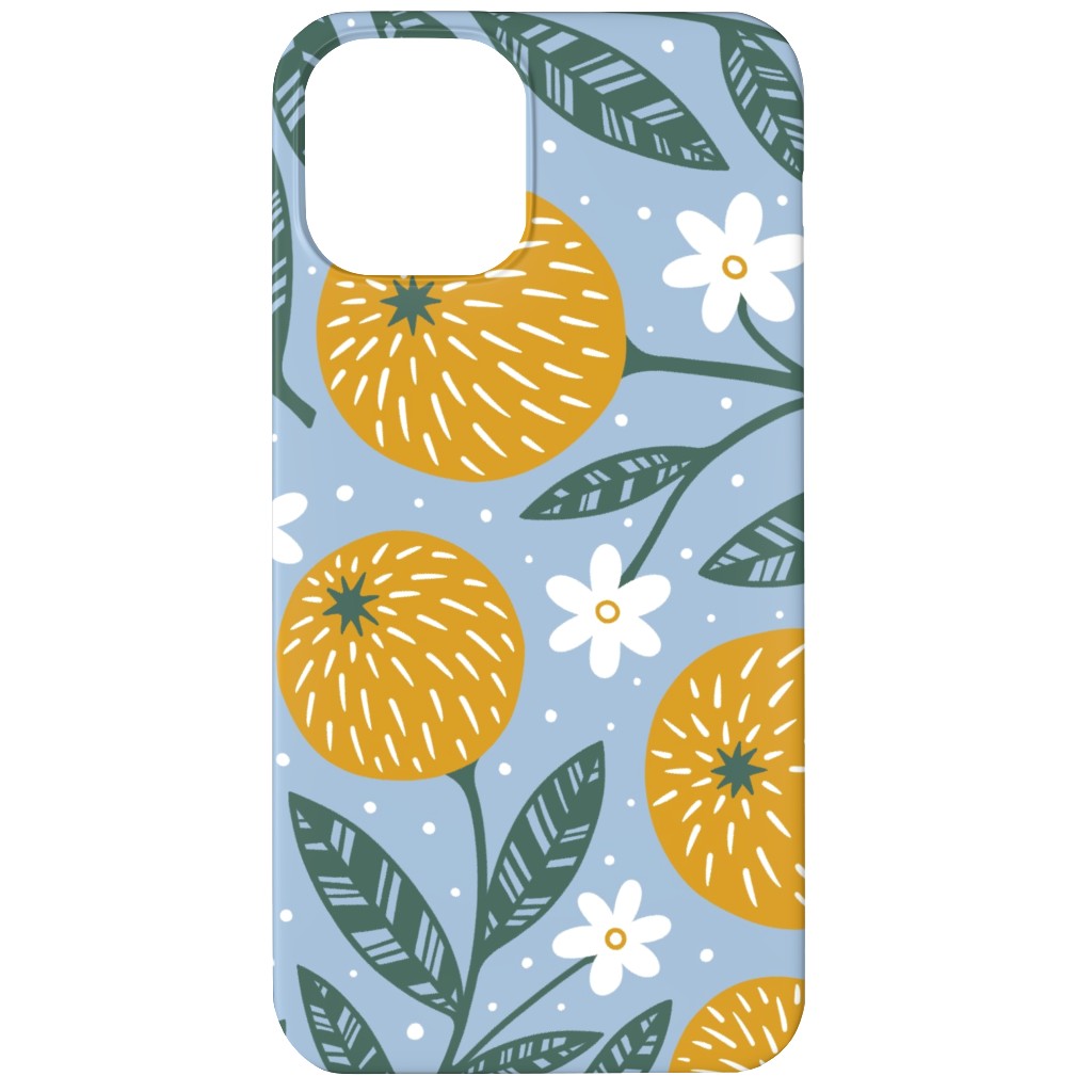 Orange Trees - Blue Phone Case, Silicone Liner Case, Matte, iPhone 11, Blue, True Blue