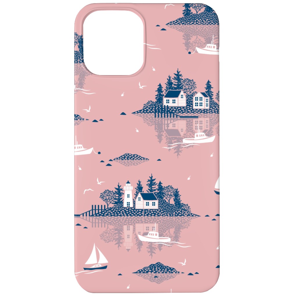 Maine Islands - Muted Pink Phone Case, Silicone Liner Case, Matte, iPhone 11, Pink, Bright Pink