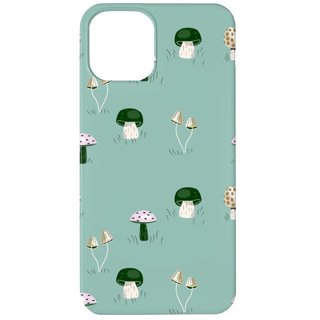 Mushroom Field - Green Phone Case, Silicone Liner Case, Matte, iPhone 11, Green