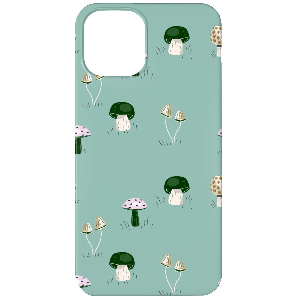 Mushroom Field - Green Phone Case, Silicone Liner Case, Matte, iPhone 11, Green, Classic Green