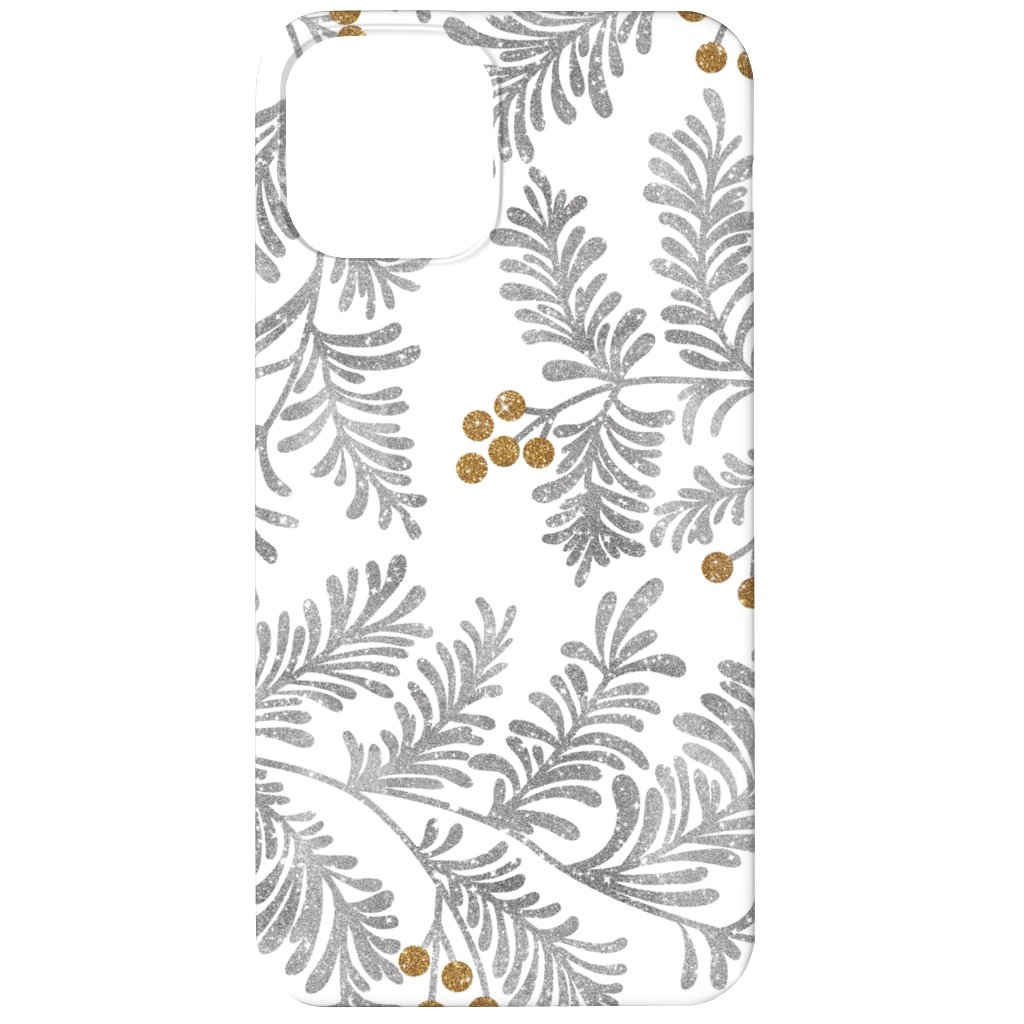 Winter Branches Phone Case, Silicone Liner Case, Matte, iPhone 11, Gray