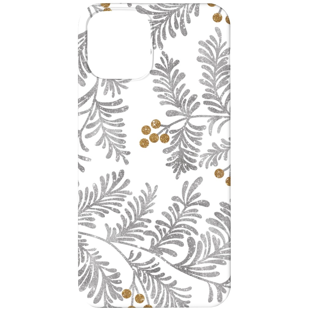 Winter Branches Phone Case, Silicone Liner Case, Matte, iPhone 11, Gray, Smoke