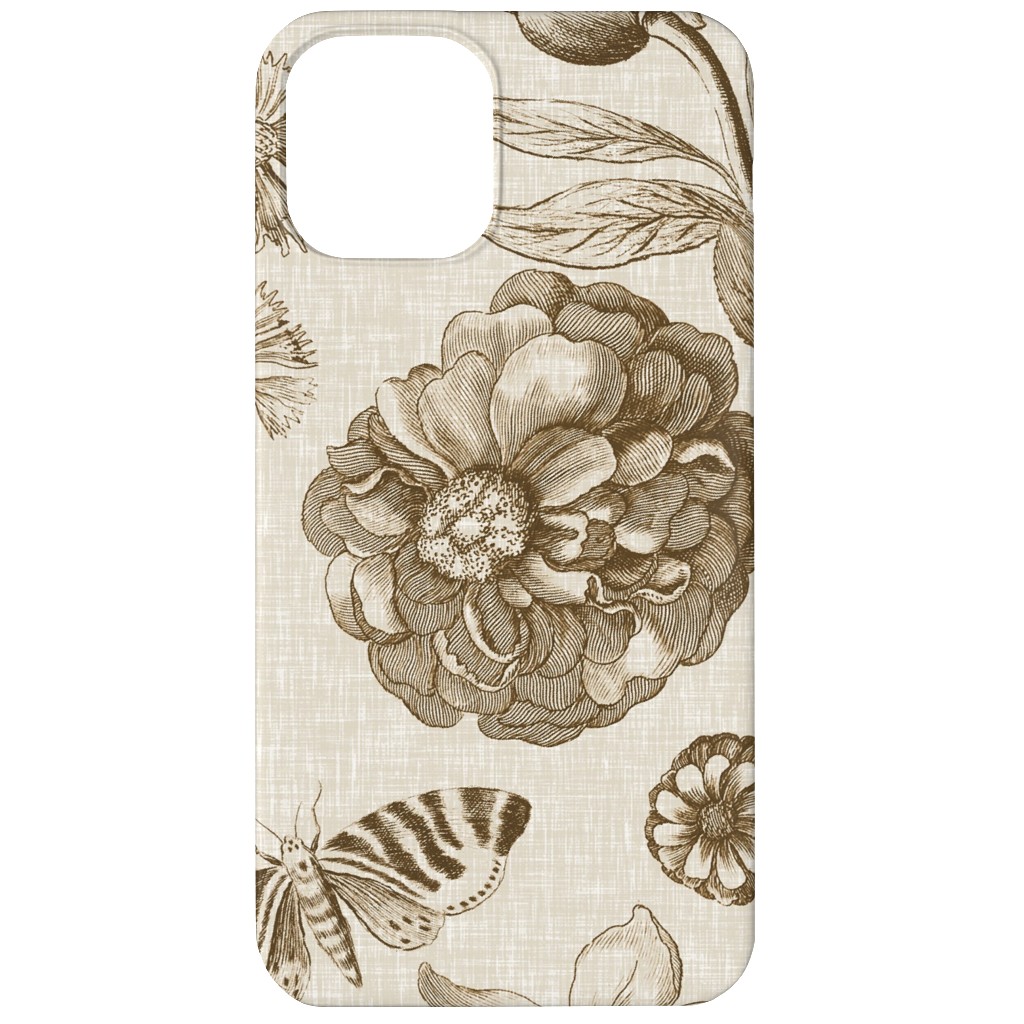 Windsor Botanical in Oyster Phone Case, Silicone Liner Case, Matte, iPhone 11, Brown