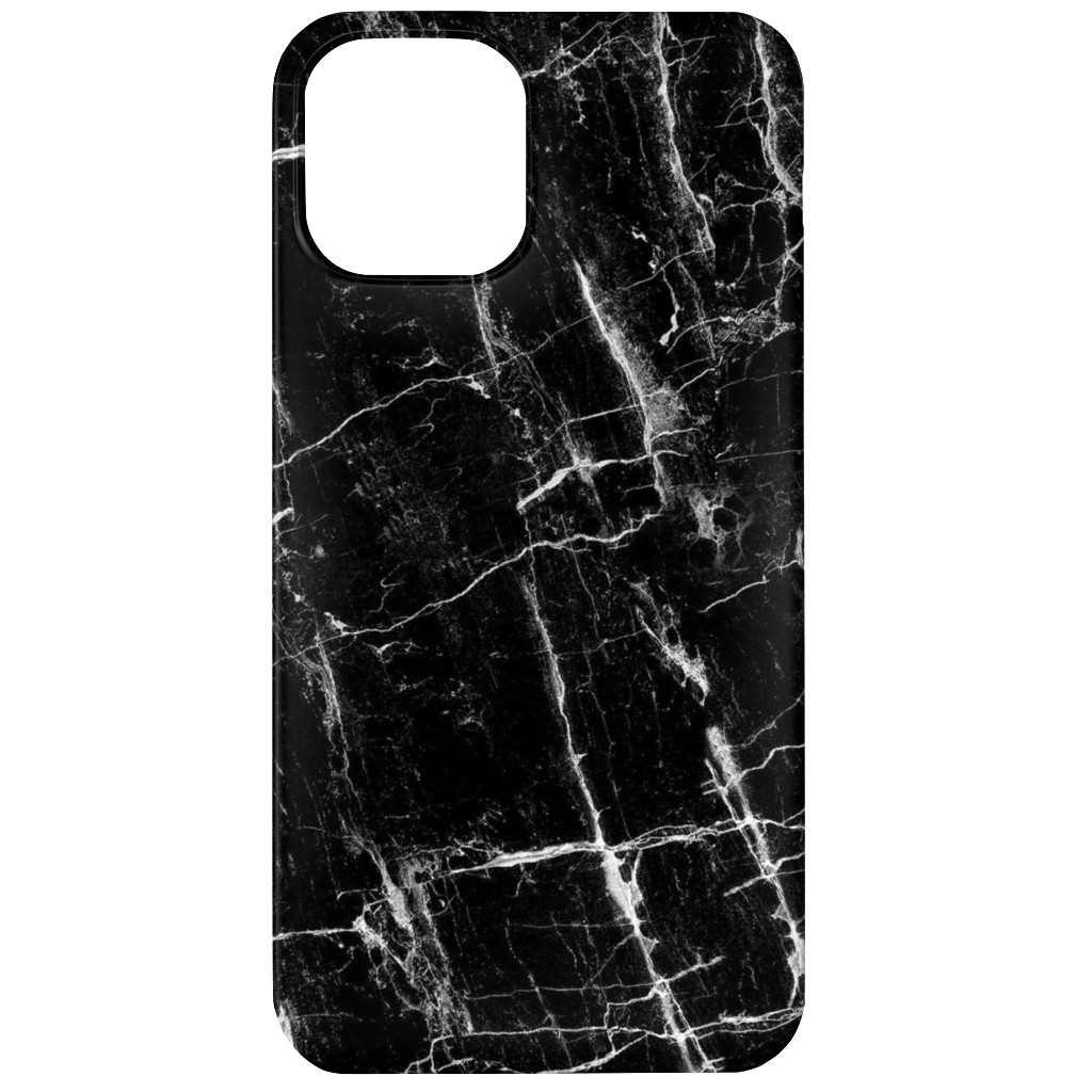 Cracked Black Marble Phone Case, Silicone Liner Case, Matte, iPhone 11, Black