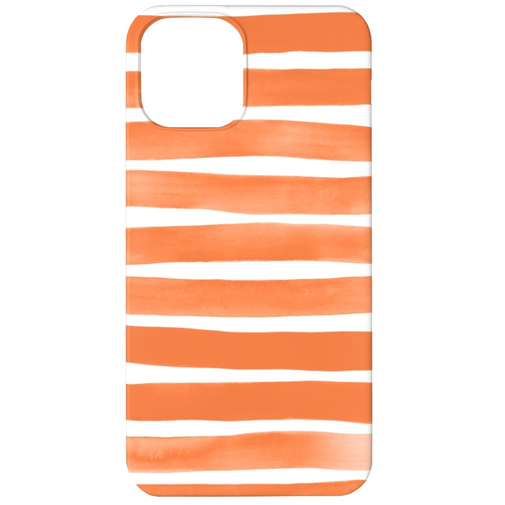 Imperfect Watercolor Stripes Phone Case, Silicone Liner Case, Matte, iPhone 11, Orange, Peach