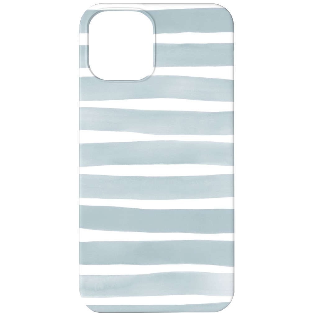 Imperfect Watercolor Stripes Phone Case, Silicone Liner Case, Matte, iPhone 11, Blue, Smoke