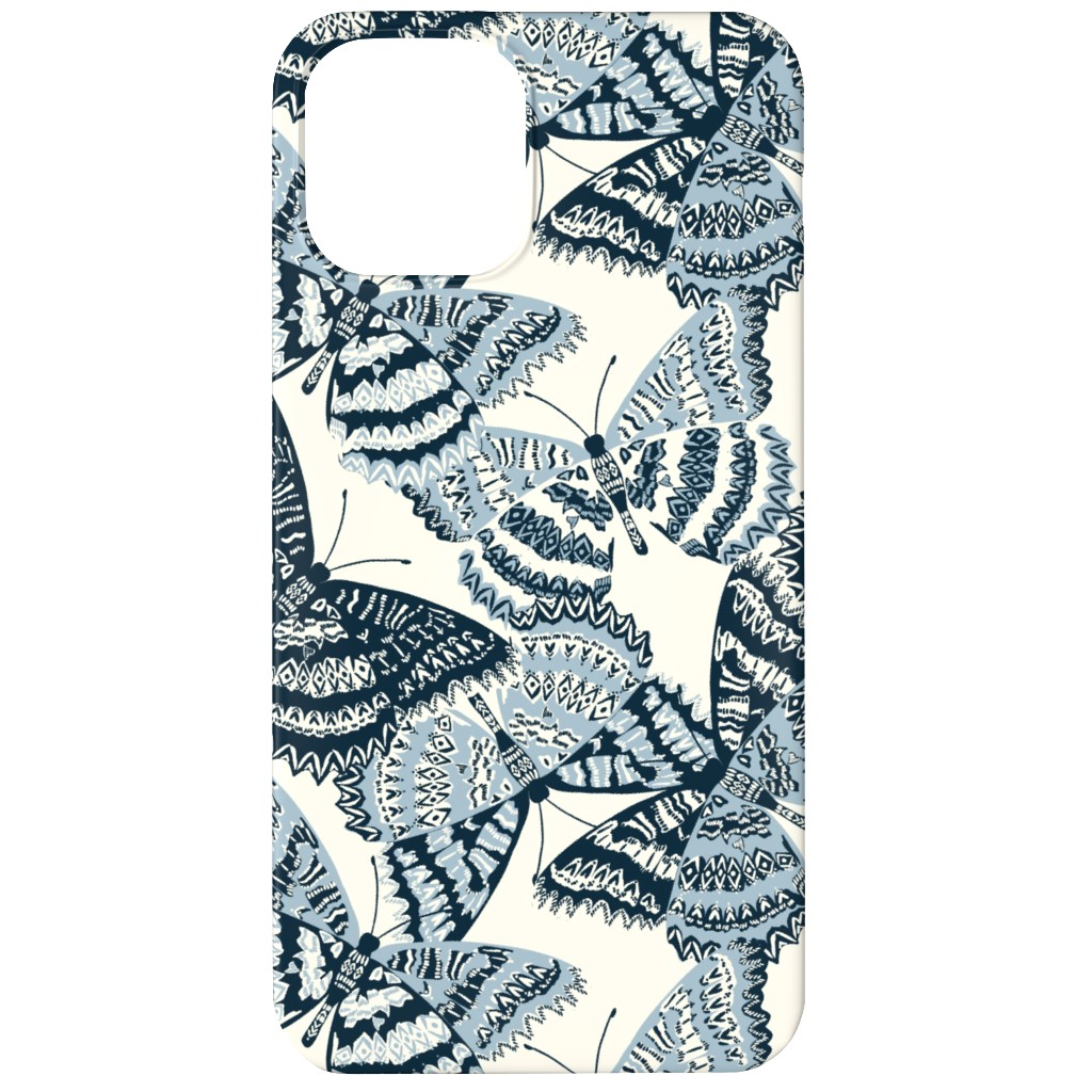 Butterfly - Hand Drawn - Blue Phone Case, Silicone Liner Case, Matte, iPhone 11, Blue, True Blue