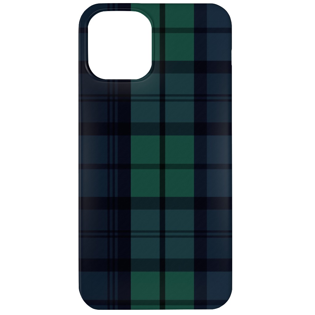Dark Green Plaid Phone Case, Silicone Liner Case, Matte, iPhone 11, Green