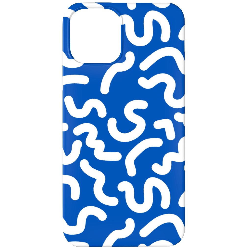 Dark Squiggles - Blue Phone Case, Silicone Liner Case, Matte, iPhone 11, Blue, True Blue