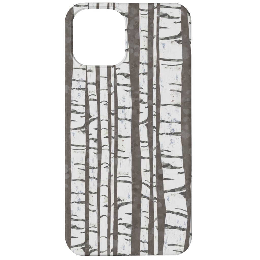 Birch Forest - Gray Phone Case, Silicone Liner Case, Matte, iPhone 11, Gray