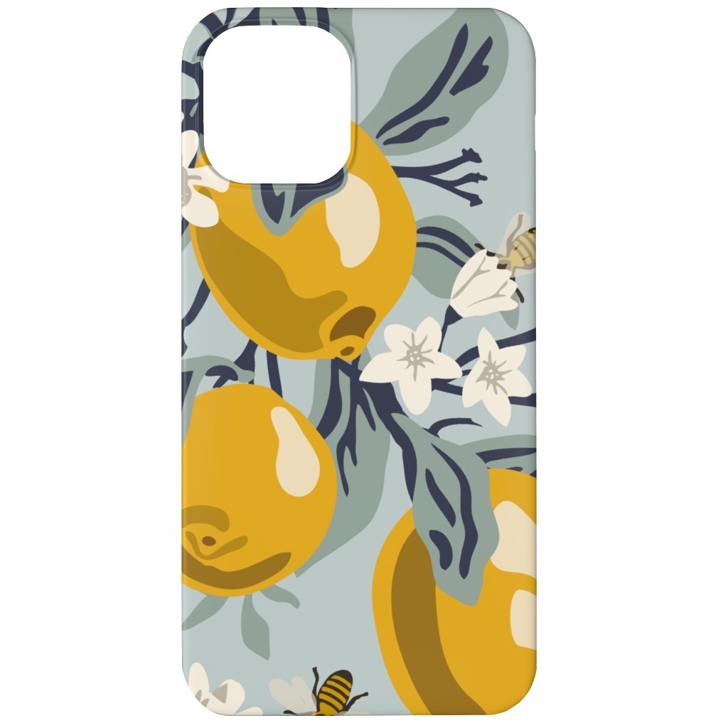 Bees & Lemons Phone Case, Silicone Liner Case, Matte, iPhone 11, Blue, Celeste