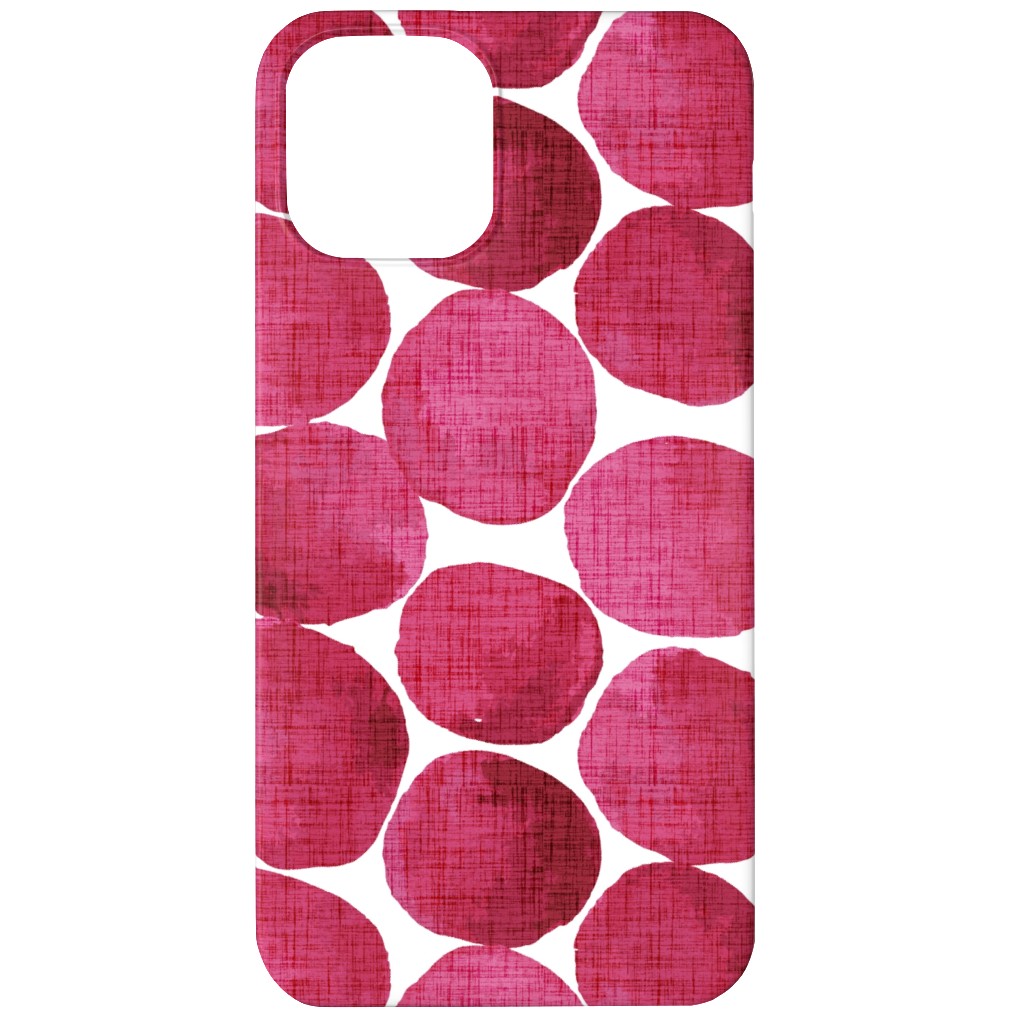 Watercolor Textured Dots - Red Phone Case, Silicone Liner Case, Matte, iPhone 11, Red, Red