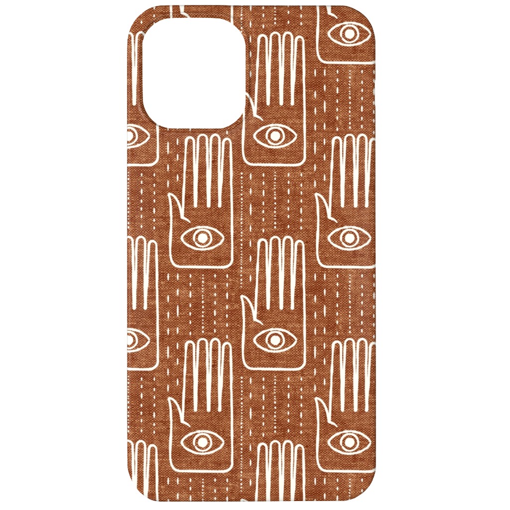 Adorned Palm Hands on Woven Ginger Phone Case, Silicone Liner Case, Matte, iPhone 11, Orange, Orange