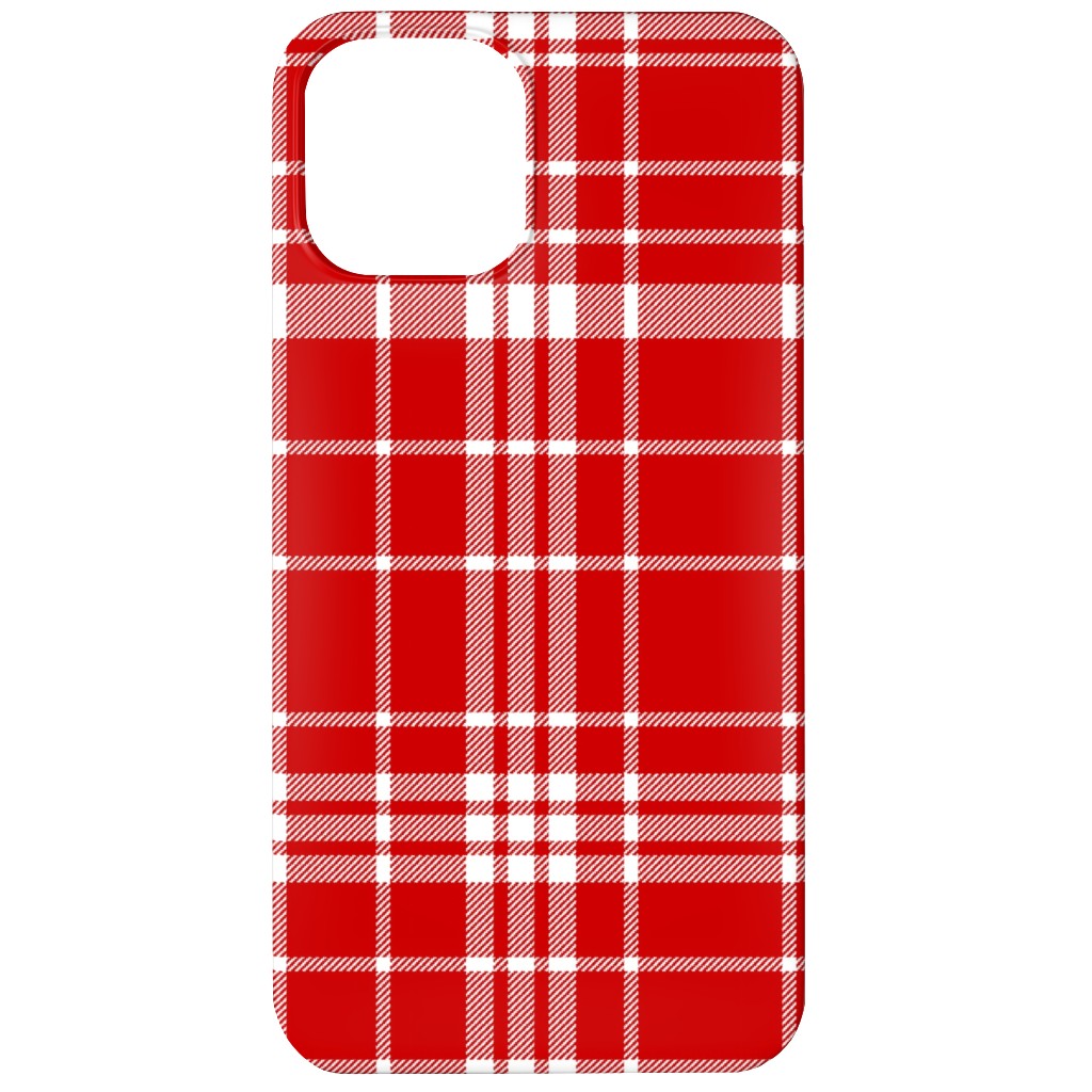 Tartan Check Phone Case, Silicone Liner Case, Matte, iPhone 11, Red