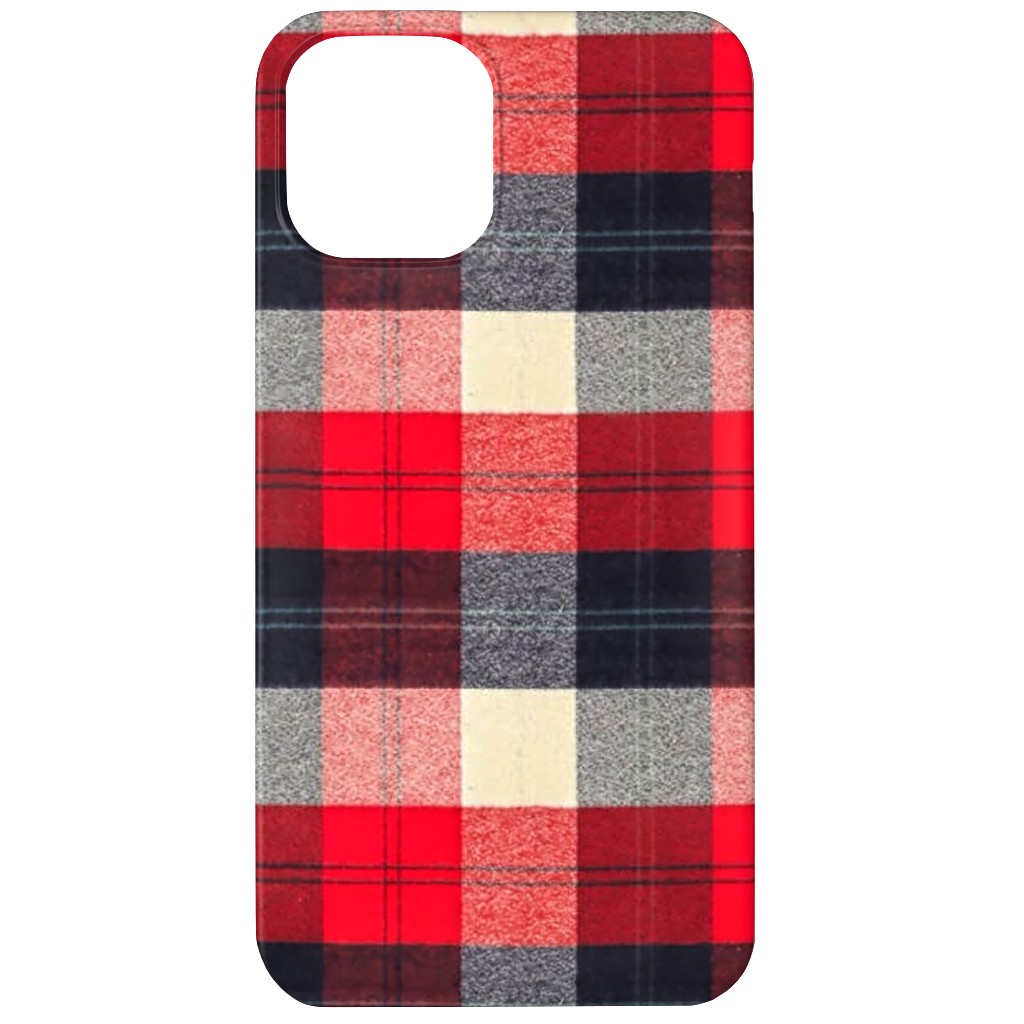 Lumberjack Flannel Buffalo Plaid - Red Phone Case, Silicone Liner Case, Matte, iPhone 11, Red, Red