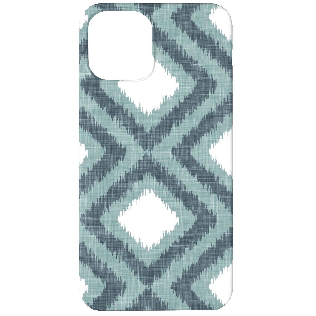 Ikat Diamonds - Dusty Blue Phone Case, Silicone Liner Case, Matte, iPhone 11, Blue, True Blue