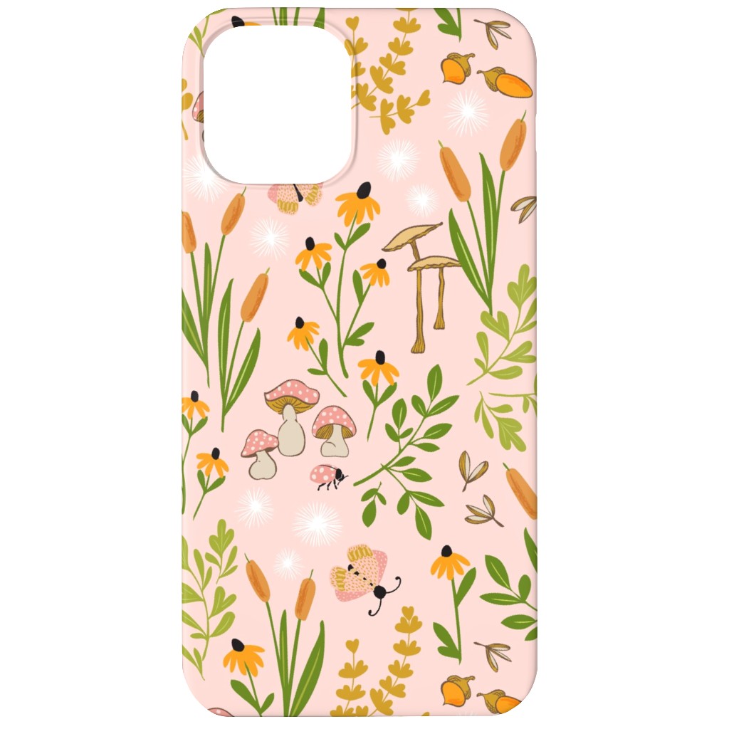 Autumn Meadow Phone Case, Slim Case, Matte, iPhone 11, Pink, Bright Pink