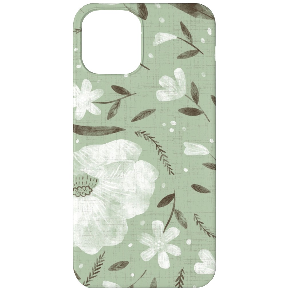 Charlotte Floral - Sage Phone Case, Slim Case, Matte, iPhone 11, Green