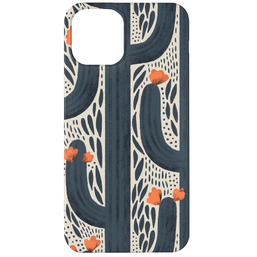 Wyatt - Cactus - Navy Phone Case, Slim Case, Matte, iPhone 11, Blue, True Blue