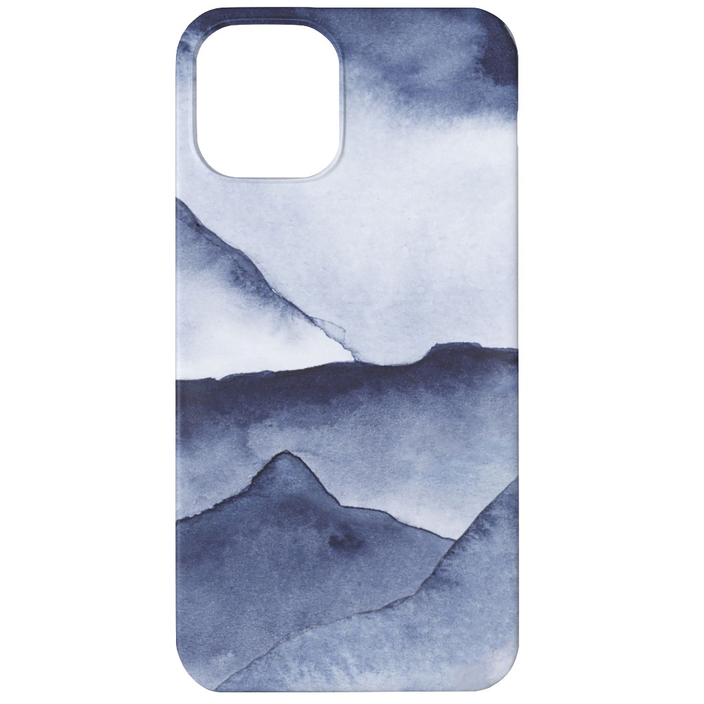 Watercolor Mountains - Blue Phone Case, Slim Case, Matte, iPhone 11, Blue