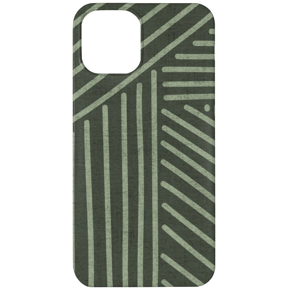 Mudcloth Weaving Line - Green Phone Case, Slim Case, Matte, iPhone 11, Green