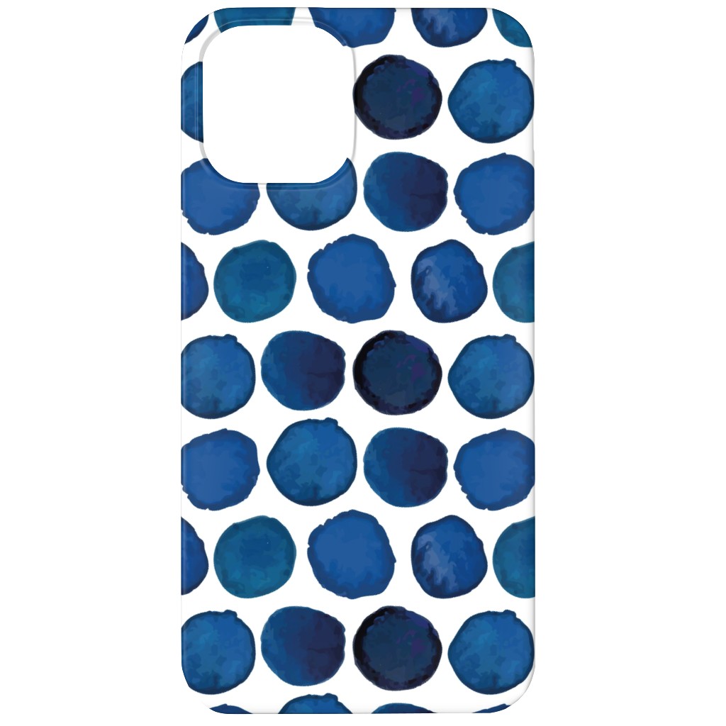 Watercolor Dots - Dark Phone Case, Slim Case, Matte, iPhone 11, Blue