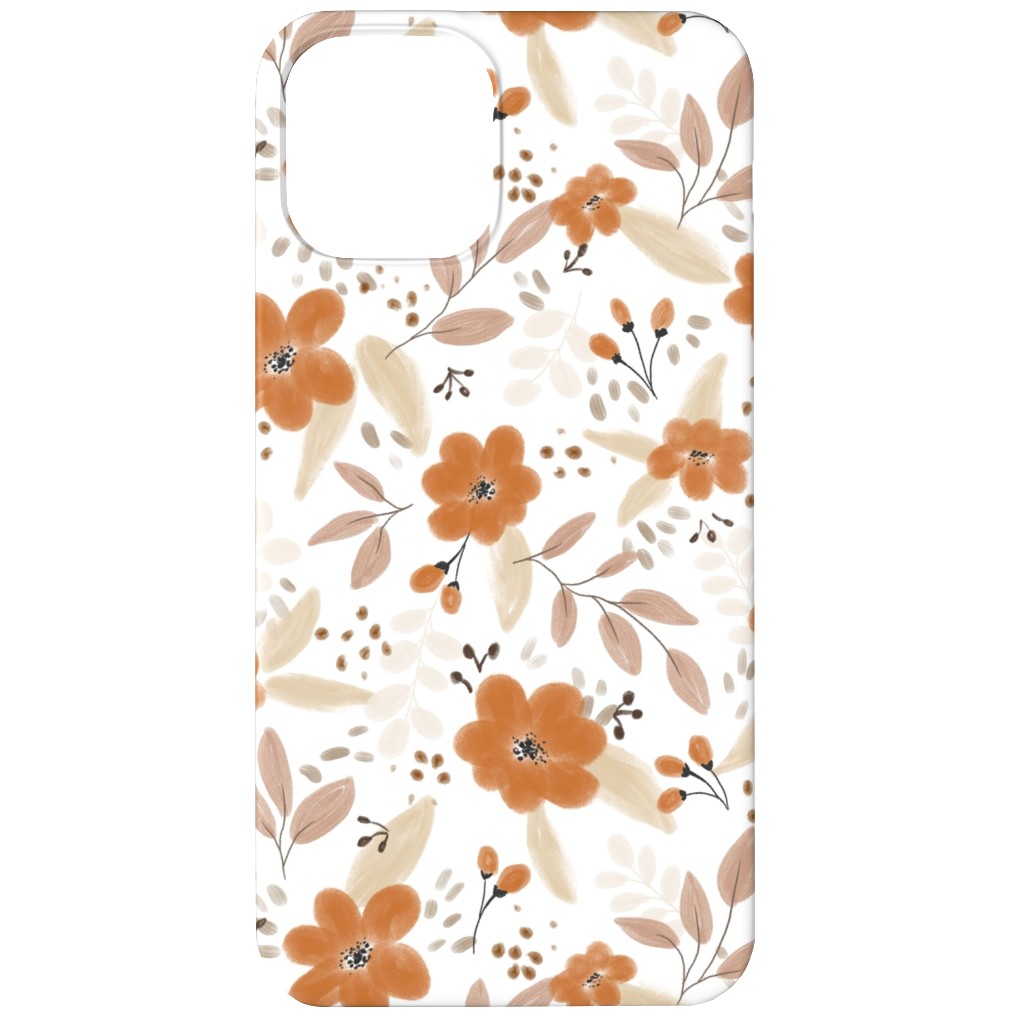 Florals in Fall Phone Case, Slim Case, Matte, iPhone 11, Orange, Antique White