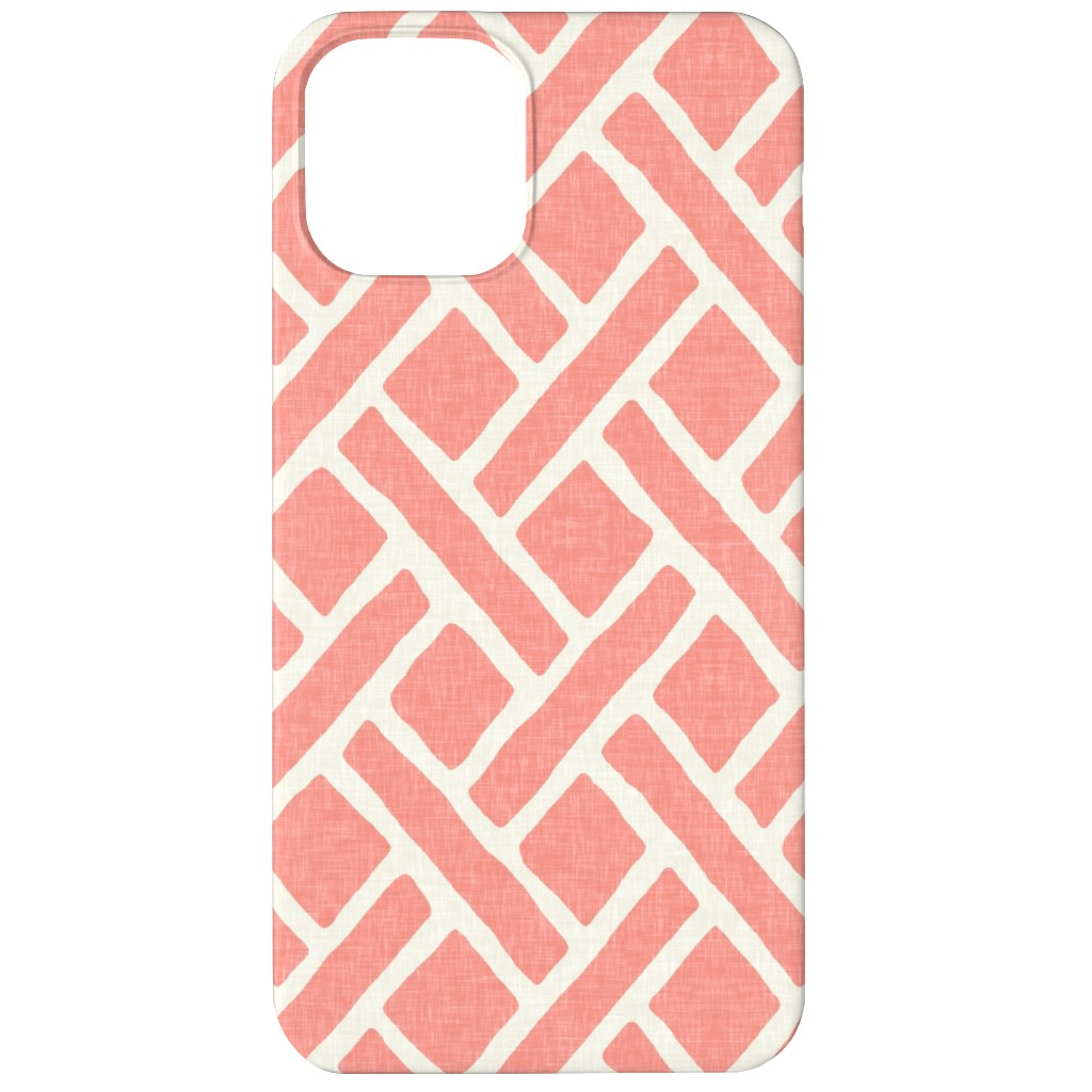 Lattice - Light Coral Phone Case, Slim Case, Matte, iPhone 11, Pink