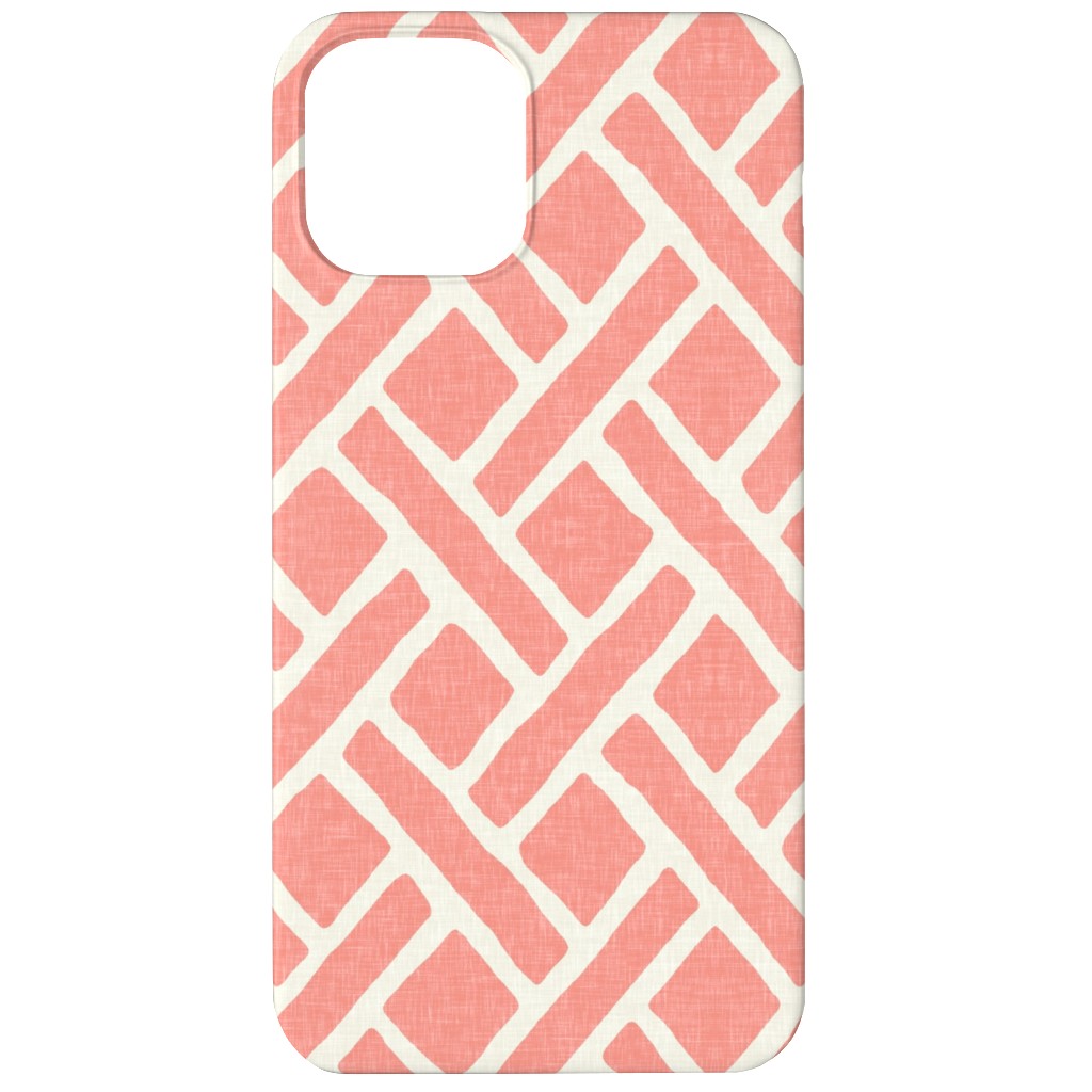 Lattice - Light Coral Phone Case, Slim Case, Matte, iPhone 11, Pink, Bright Pink