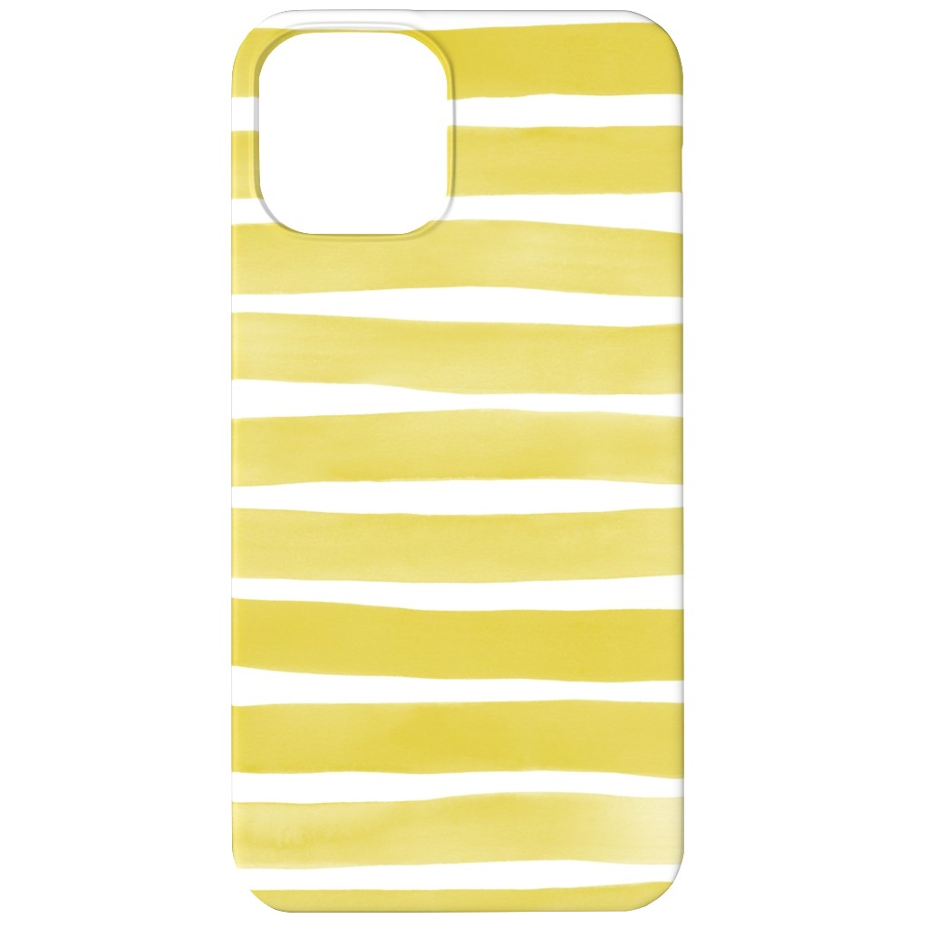 Imperfect Watercolor Stripes Phone Case, Slim Case, Matte, iPhone 11, Yellow