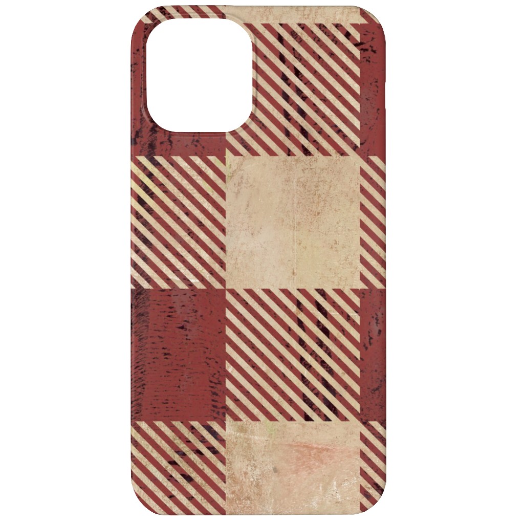 Rustic Buffalo Plaid - Red Phone Case, Slim Case, Matte, iPhone 11, Red