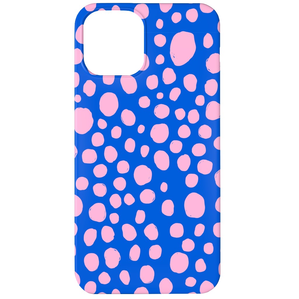 Polka Dot - Blue and Pink Phone Case, Slim Case, Matte, iPhone 11, Blue, True Blue