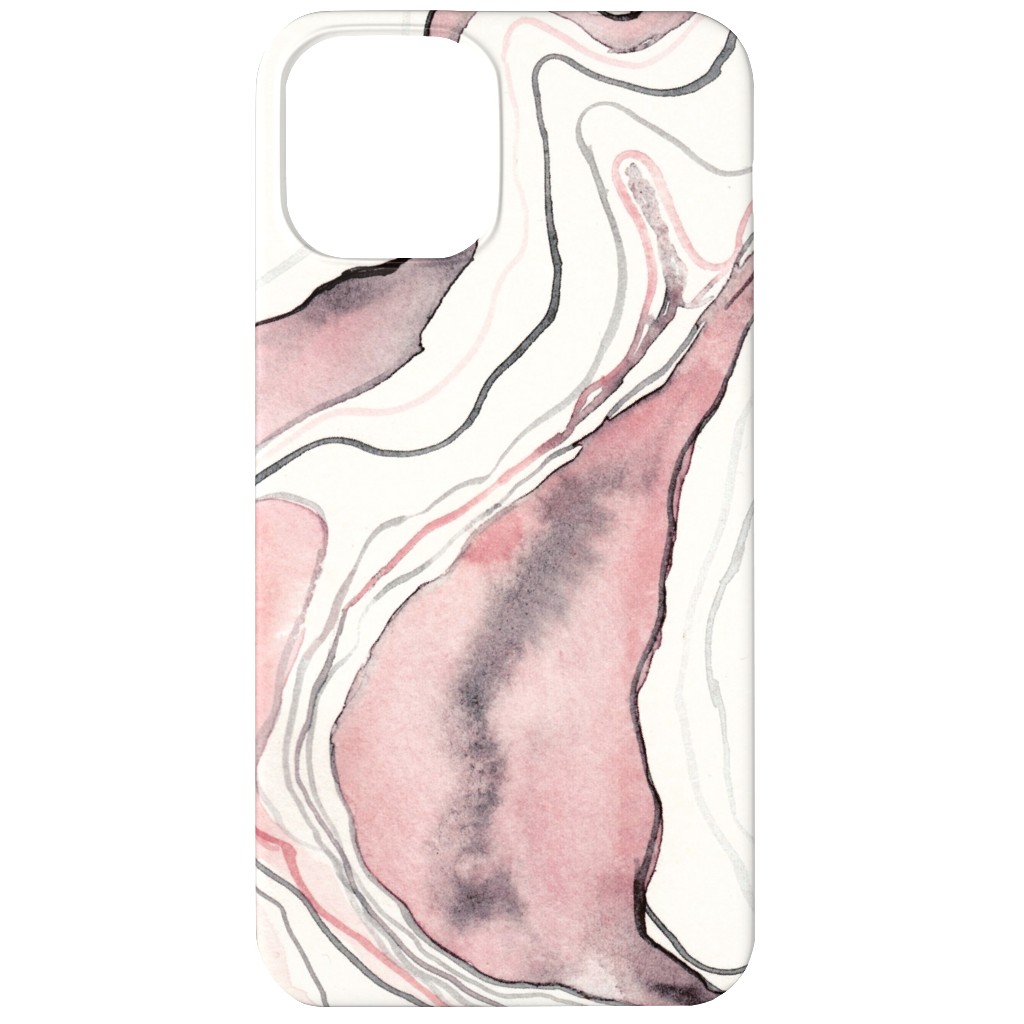 Marbled Watercolor Stone - Pink Phone Case, Slim Case, Matte, iPhone 11, Pink