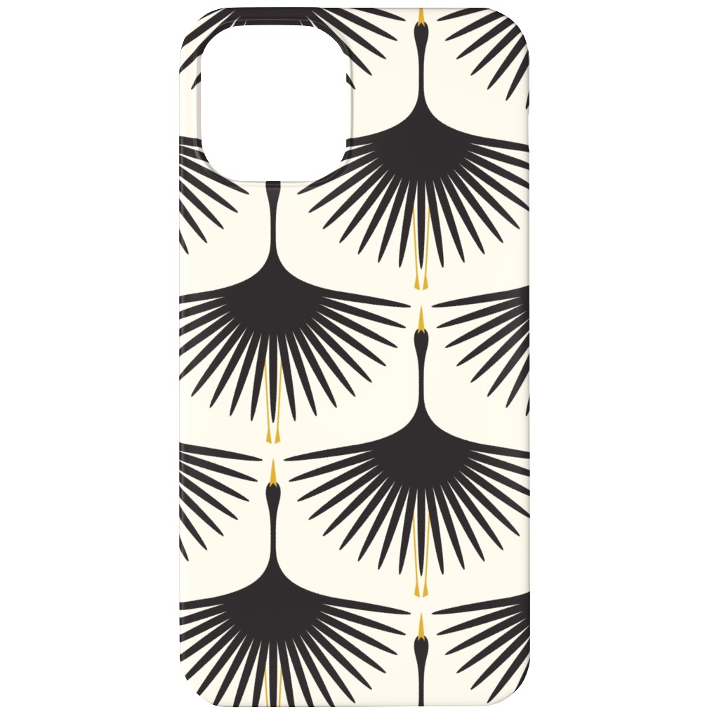 Art Deco Swans Phone Case, Slim Case, Matte, iPhone 11, Beige, Antique White