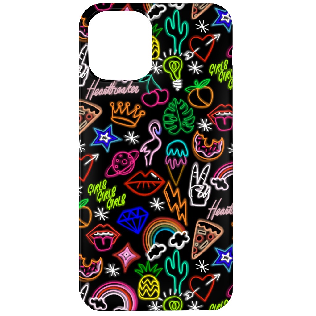 Neon Signs - Black Phone Case, Slim Case, Matte, iPhone 11, Multicolor