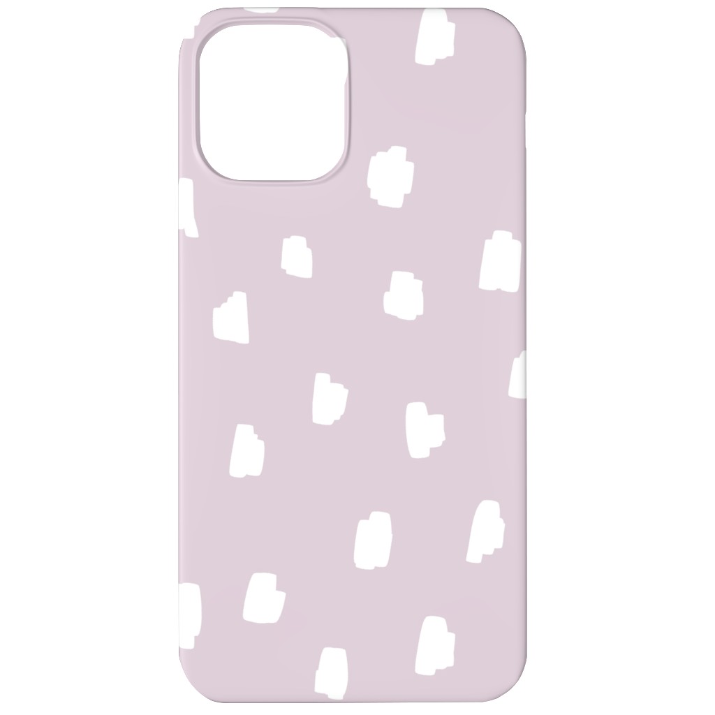 Scattered Marks - White on Lilac Phone Case, Slim Case, Matte, iPhone 11, Purple