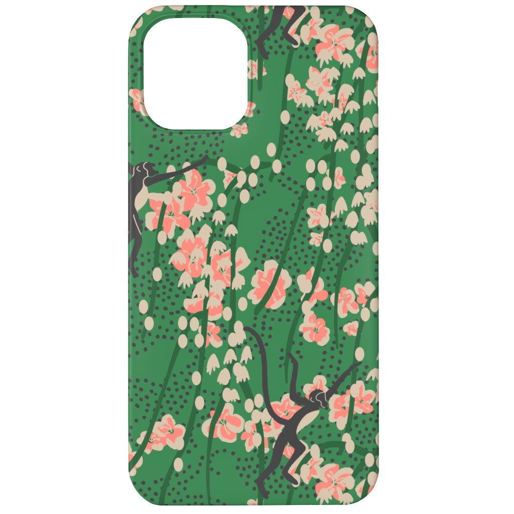 Bengal Maya Monkey - Multi Phone Case, Silicone Liner Case, Matte, iPhone 12 Mini, Green